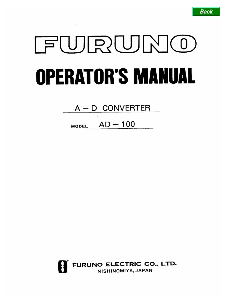 AD-100 A-D Converter User Manual | PDF