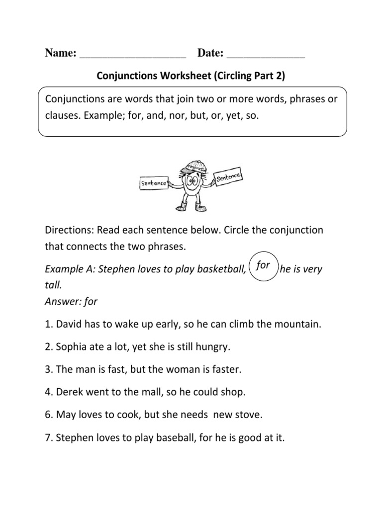 Conjunctions Practice for Students | PDF
