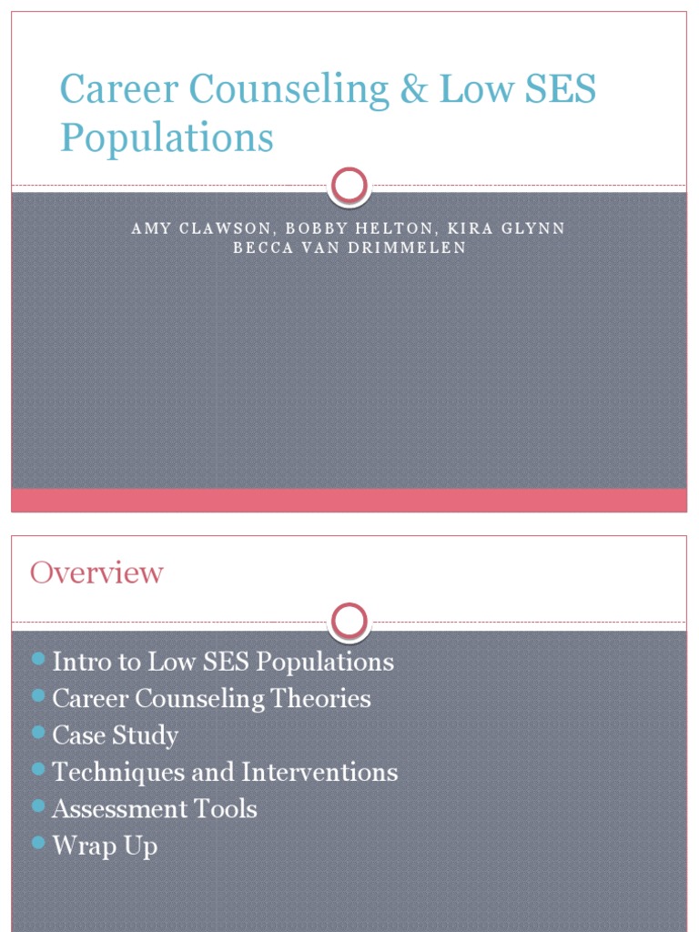 Career Counseling & Low Ses Populations Presentation PDF