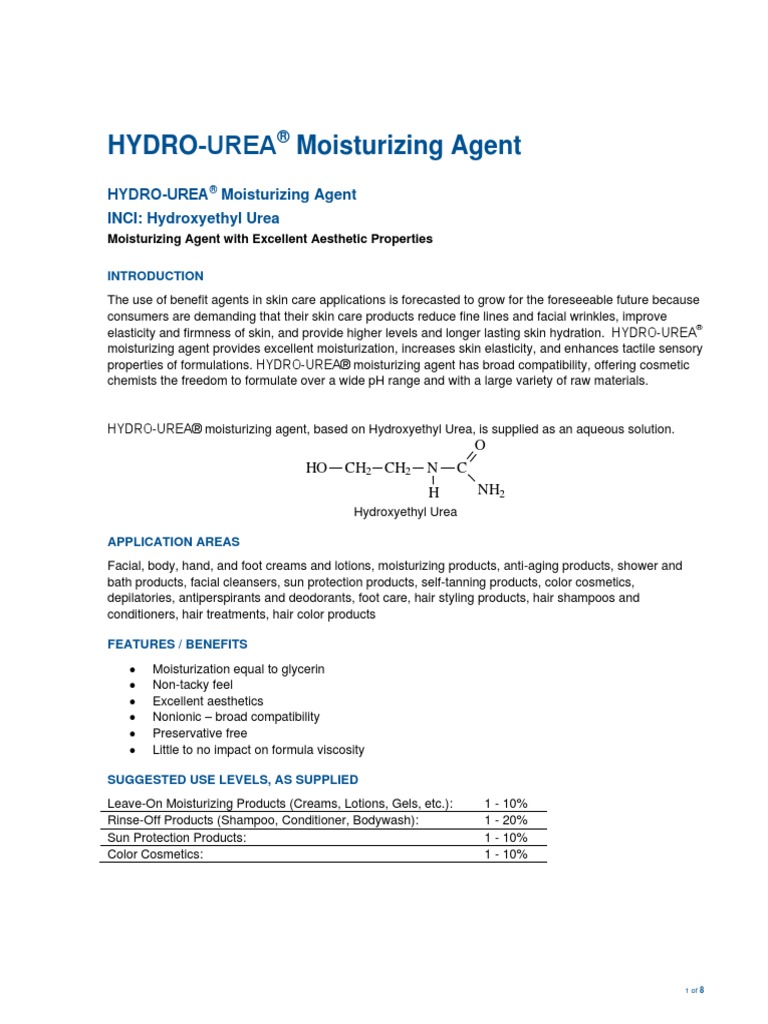 Hydroxyethyl Urea | Cosmetics | Regression Analysis