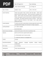 Stages/ Time Teacher's Strategy Pupils Activity Language Content Teacher's Notes