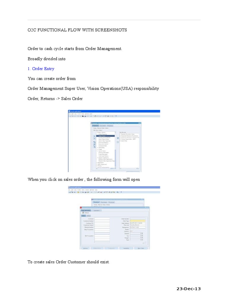 O2C Process Flow in Oracle R12 | PDF | Receipt | Invoice