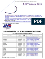 Daftar Tarif Ongkos Kirim JNE REGULAR Lengkap Dari JAKARTA Untuk Titipan Kilat Toko Online Anda