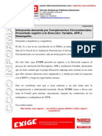 CCOO INFORMA Complementos Circunstanciales Interpuesta Demanda