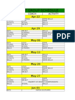 Cricket Training Schedule 2015