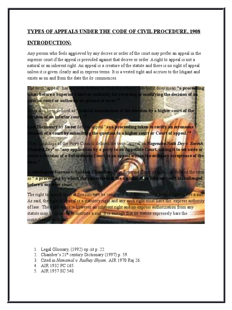 Types of Appeals in CPC 1908 | PDF | Lawsuit | Appeal