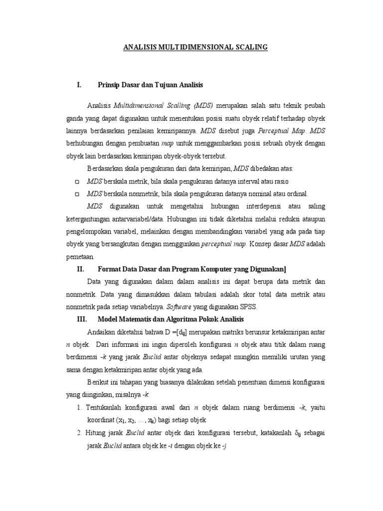 Analisis Multidimensional Scalling | PDF