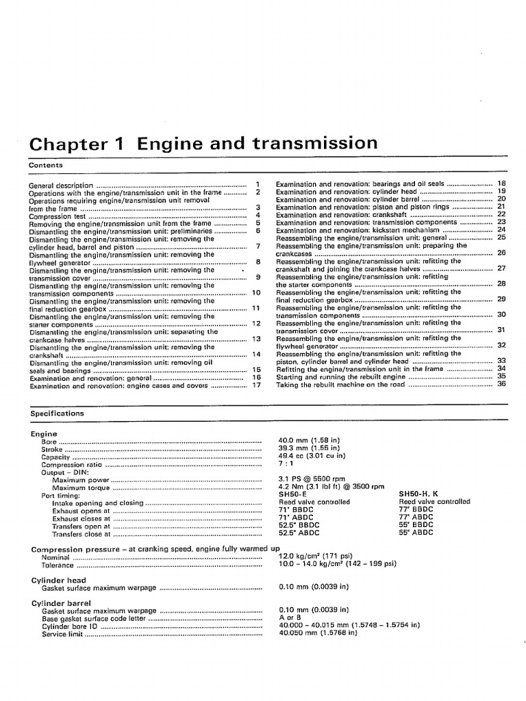 Honda SH50 | PDF