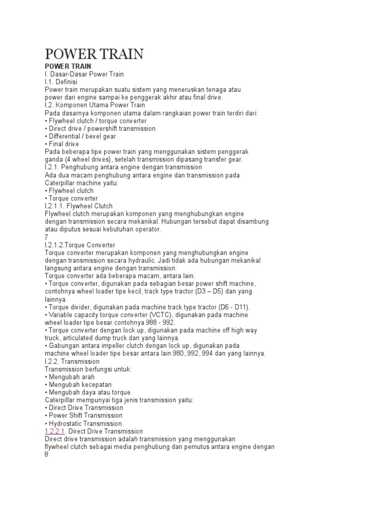 Komponen Utama Sistem Power Train | PDF | Griya & Taman