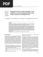 Protective Levels of Canine Distemper Virus Antibody in An Urban Dog Population Using Plaque Reduction Neutralization Test