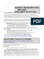 Final Assessment: Bystanders and Rescuers Due Monday April 13 at 5 PM