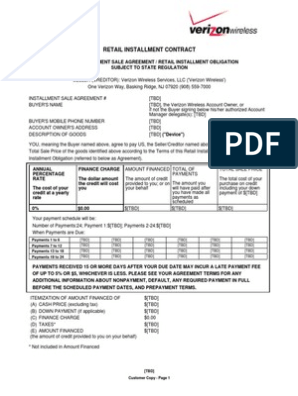 Retail Installment Agreement