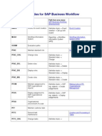 Transaction Codes For SAP Business Workflow