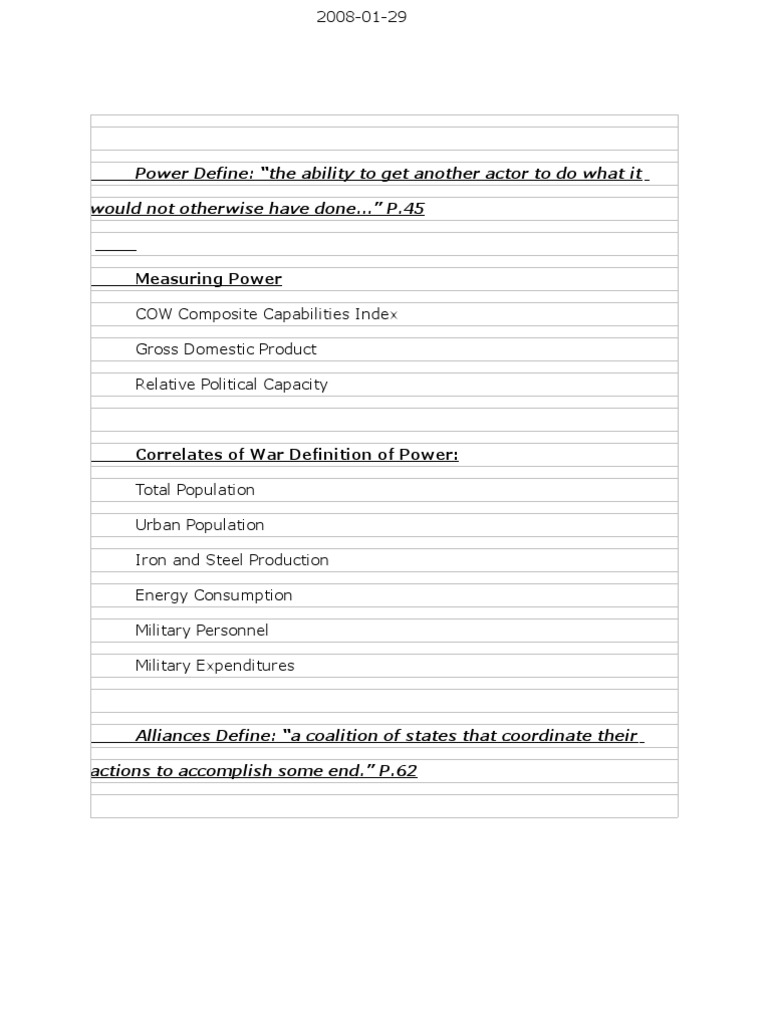 Understanding Power and Alliances in IR | PDF | Politics