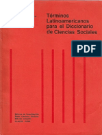 DICCIONARIO Términos Latinoamericanos Para El Diccionario de Cs. Soc.