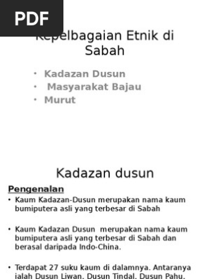Kepelbagaian Etnik Di Sabah  PDF