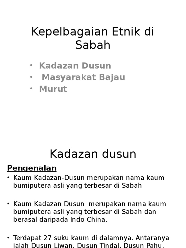 Kepelbagaian Etnik Di Sabah  PDF