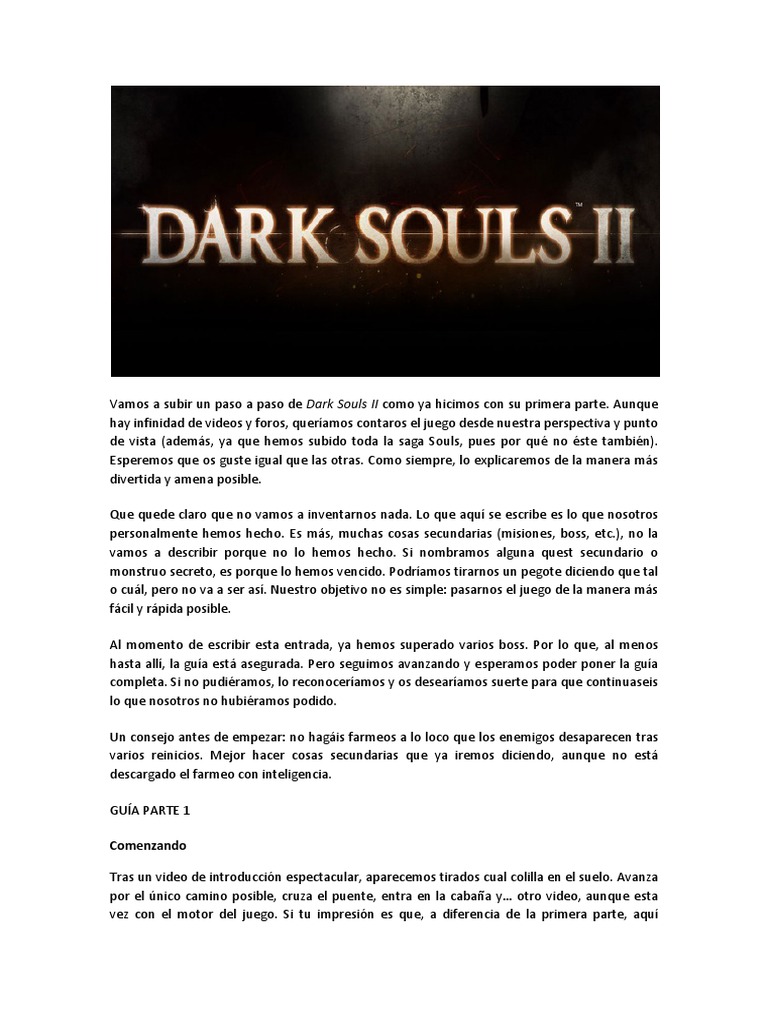 Dark Souls II paso a paso (I): hasta vencer al primer jefe