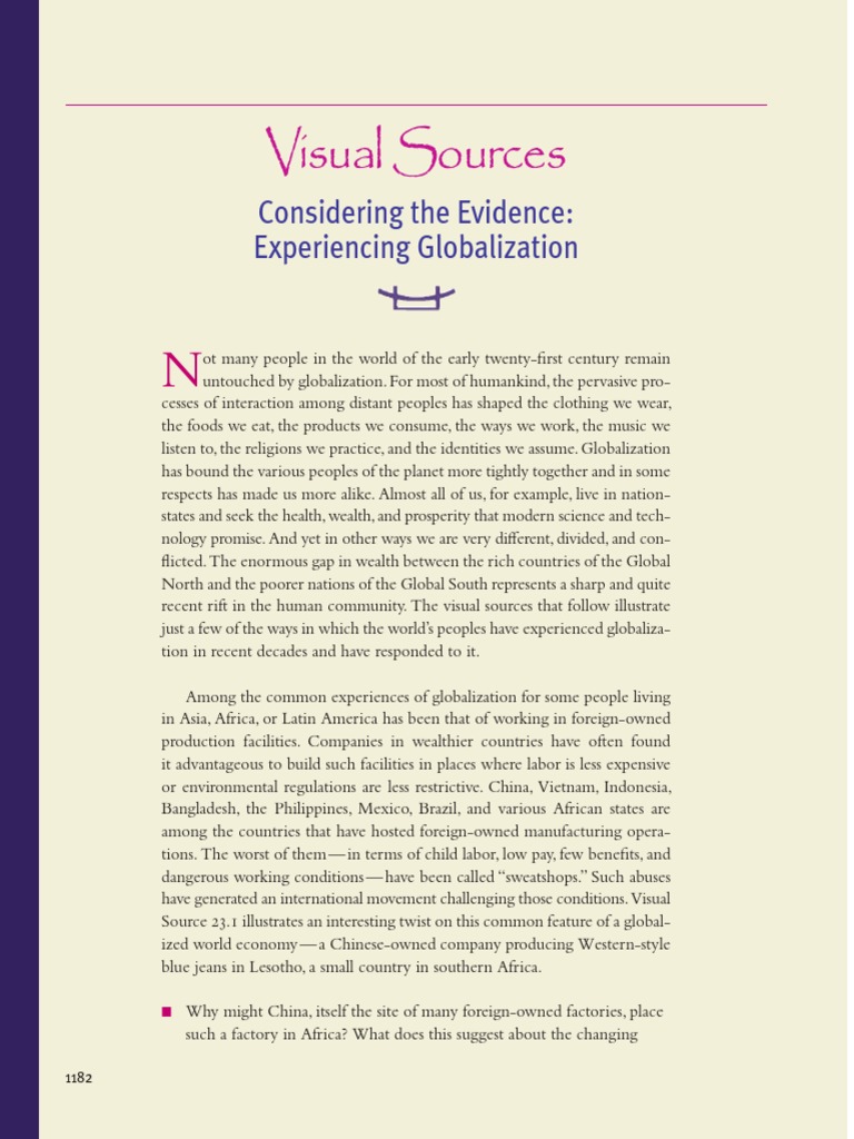 Globalization Visual Sources CH 23 | PDF | Sweatshop | Globalization