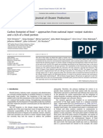 Carbon Footprint of Food e Approaches From National Inputeoutput Statistics and A LCA of A Food Portion