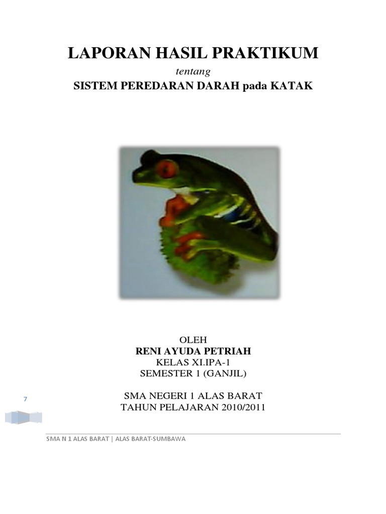 LAPORAN HASIL PRAKTIKUM Biologi Sistem Peredaran Darah LAPORAN HASIL PRAKTIKUM Biologi Sistem Peredaran Darah
