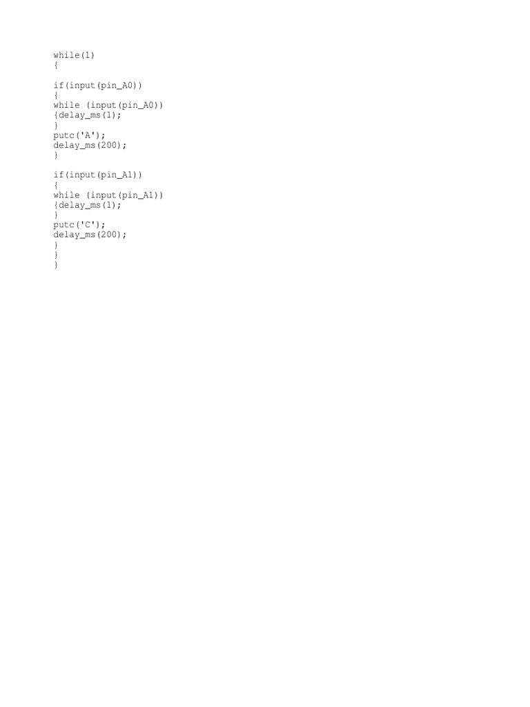 Microcontroller Input Handling Code | PDF