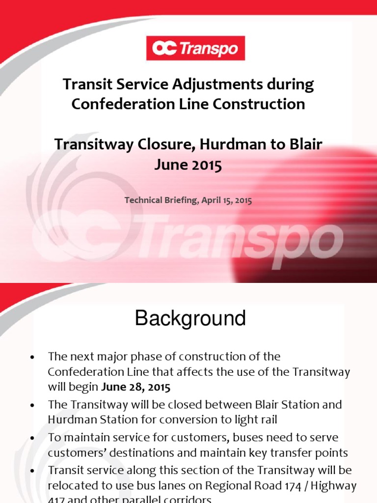 Transitway Closure: Service Changes June 2015 | PDF | Land Transport ...