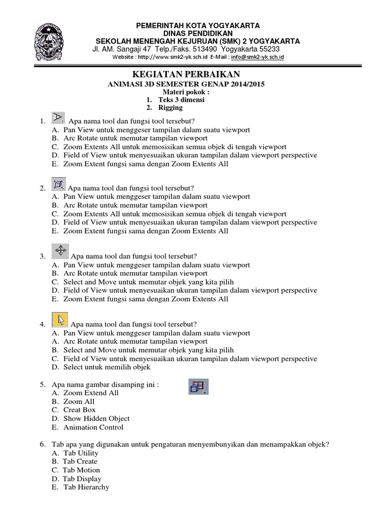 Contoh Soal Animasi  2d  Dan 3d Beserta Jawabannya Barisan 