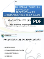 3 Normas de Habilitacion Prof. Independientes Res 2003