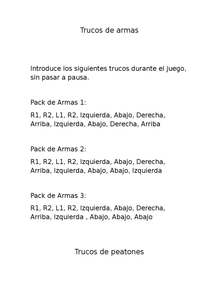 Trucos De GTA San Andreas PS2: Vida Infinita Y Munición Infinita ▷➡️  Trucoteca ▷➡️