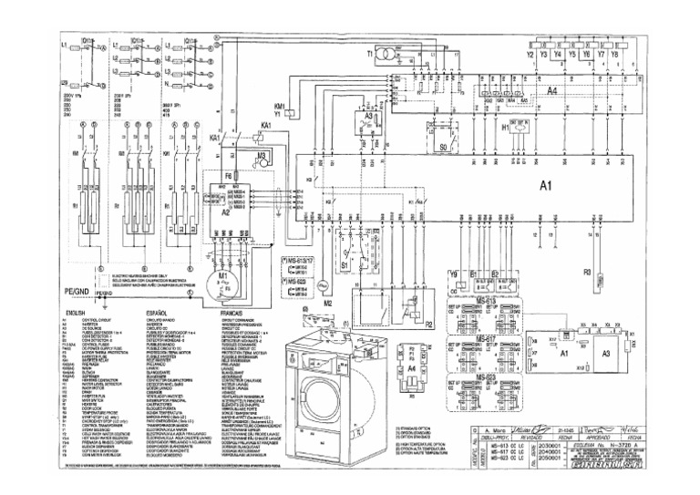 Girbau Washer Ms 613617623 LogiCoin Control Wiring Diagram PDF