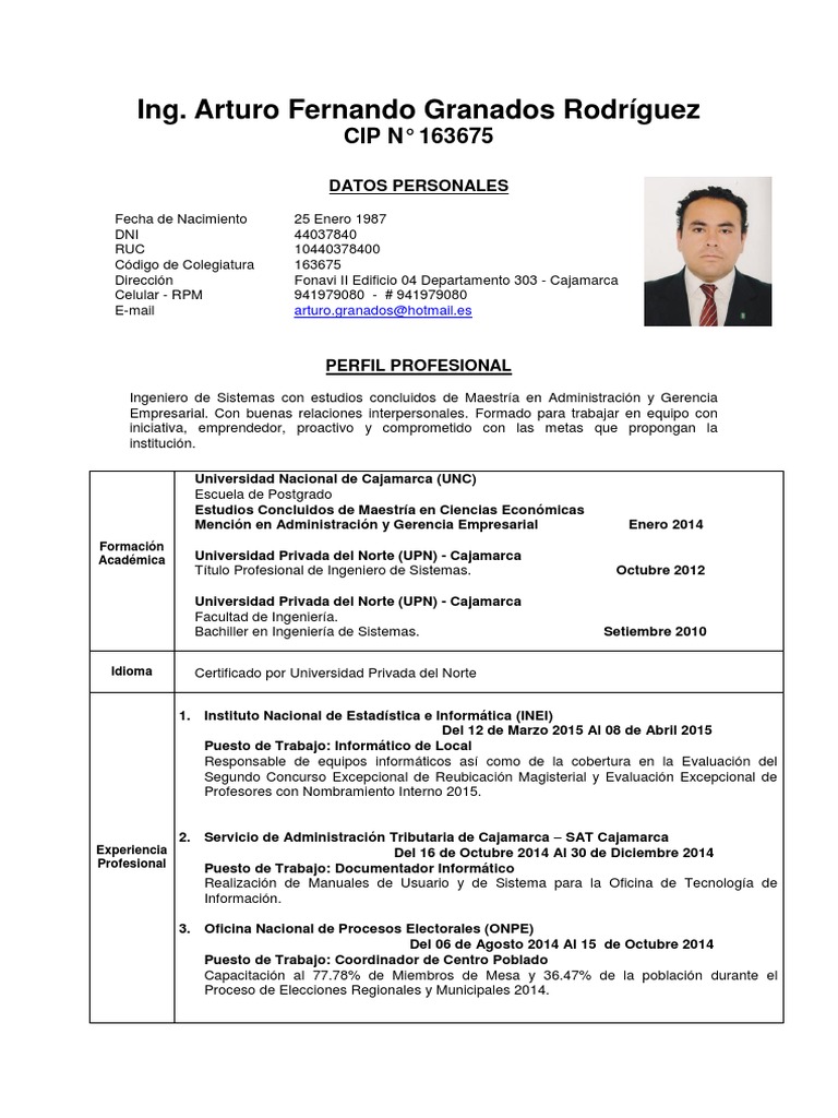 CV Granados | PDF | Microsoft | Elecciones