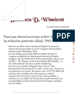 Donald Winnicott - Nuevas Observaciones Teoría Paternofilial