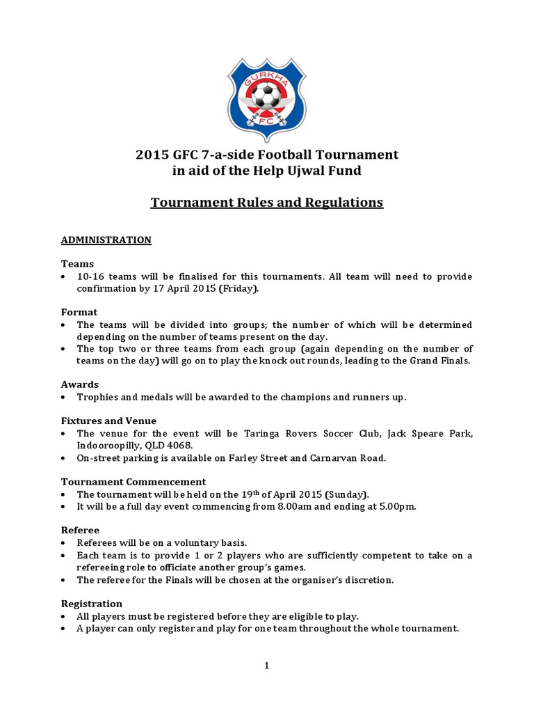 2015 GFC 7 a side Football Tournament In Aid Of The Help Ujwal Fund