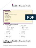 Adding and Subtracting Algebraic Fractions 1: Simplify