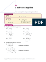 Adding and Subtracting Like Terms 1: Simplify: - 6a + 9a 2b + 8c - 10b