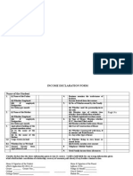 Income Declaration Form