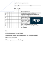 Sr. No. Date (A) Date (B) Title A 1 A2 A3 B1 B2 B3: Applied Thermodynamics Index