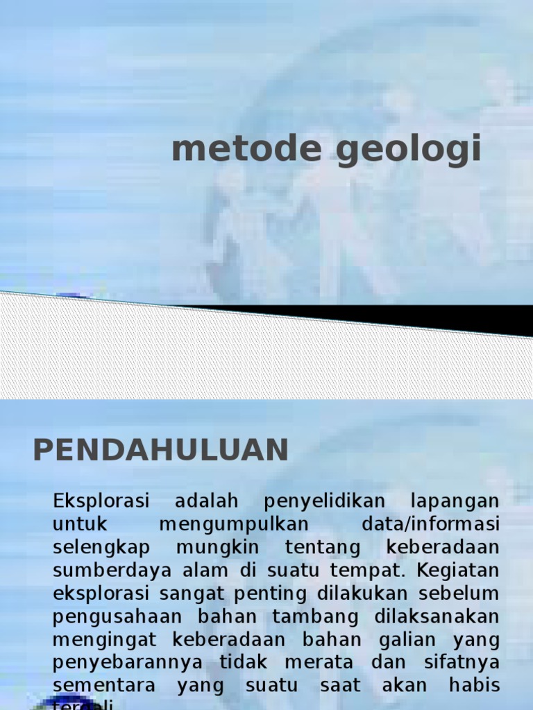Metode Eksplorasi Geologi Terperinci | PDF