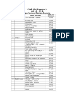 Chek List Inventory Uni 10 - 33 B Apartement Taman Rasuna: Living Room