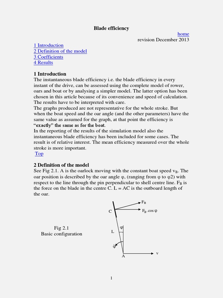 Home 2 Definition of The Model 3 Coefficients 4 Results Blade