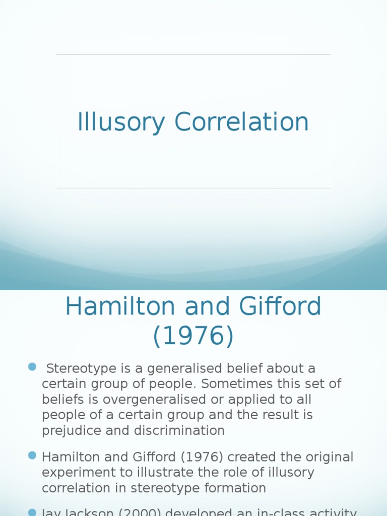 Illusory Correlation in Stereotype Formation | PDF | Stereotypes ...