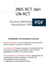 Uji Klinis RCT Dan Un-Rct: Kursus Metodologi Penelitian PPDS
