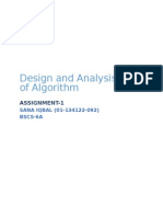 Design and Analysis of Algorithm: Assignment-1