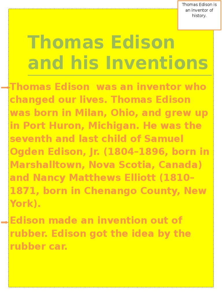 Thomas Edison Inventions List Timeline 150 Years Of Technology And