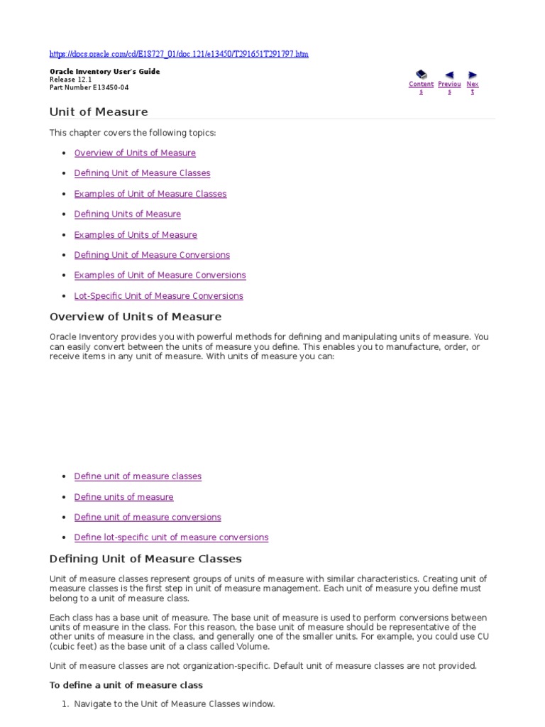 Understanding Units of Measure in Oracle | PDF | Units Of Measurement ...