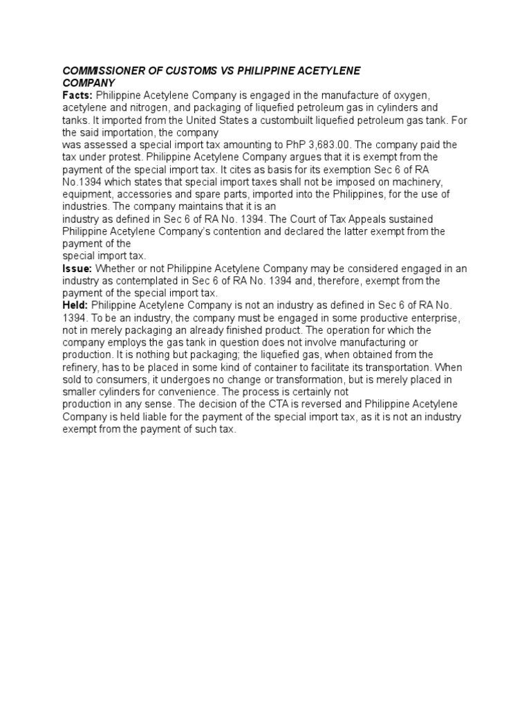 RA 1394 Tax Exemption Ruling | PDF