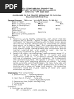 Guidelines on the Proper Recording of Physical Examination Findings