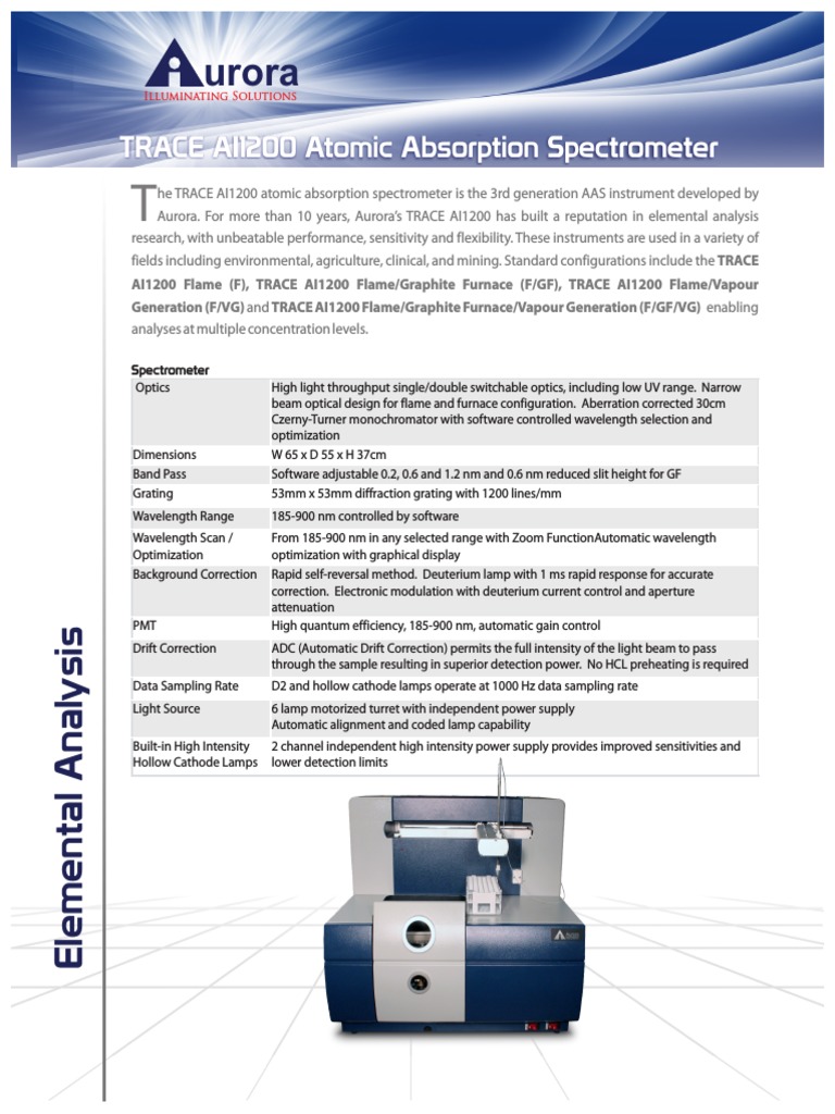 TRACE AI 1200 Specification | Atomic Absorption ...