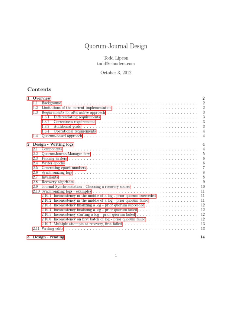 Quorum Journal Design Overview | PDF | Apache Hadoop | Computer Cluster